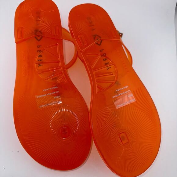 Katy Perry Orange Starfish Studded T Strap Jelly Sandals Size 6M NEW - Picture 3 of 4